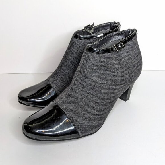 Naturalizer Gray Tweed Ankle Boot Womens 8W Nicole Office Chic Bootie - Picture 2 of 8